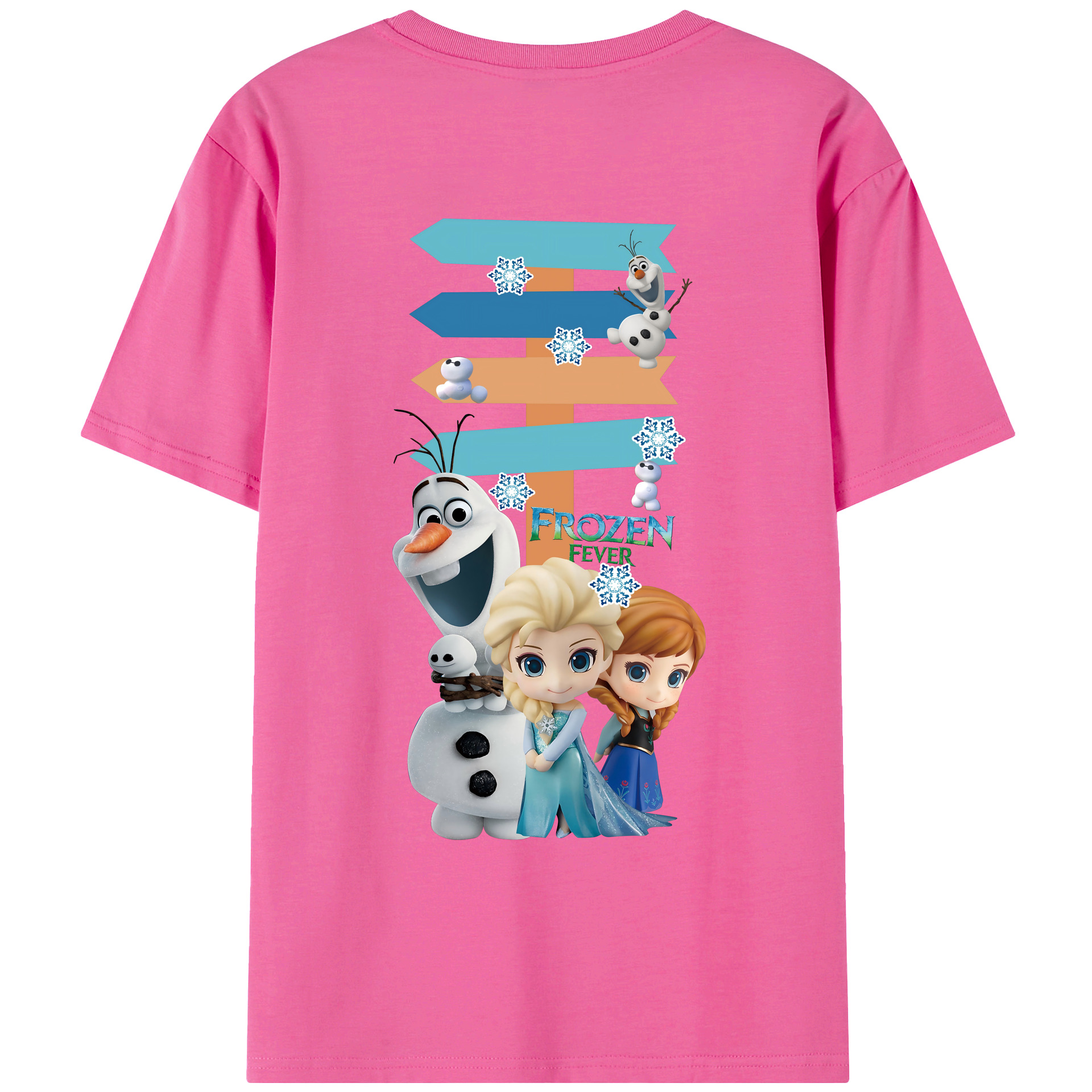（画像用） アナと雪の女王 アンナ エルサ Frozen Anna Elsa レディース半袖Tシャツ(バックプリント)